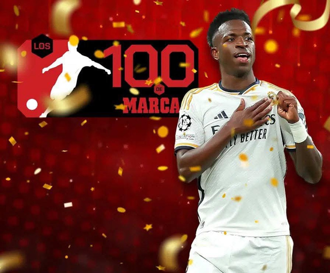 Vinicius được bầu là cầu thủ hay nhất mùa 2023/24