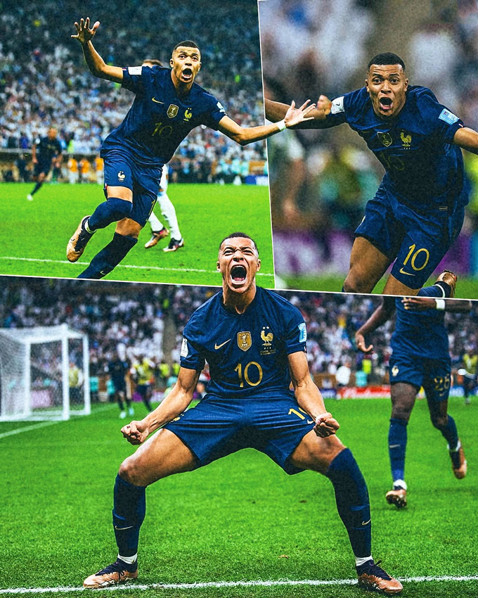 Cách đây 2 năm, Mbappe từng lập hat-trick ở trận chung kết World Cup 2022