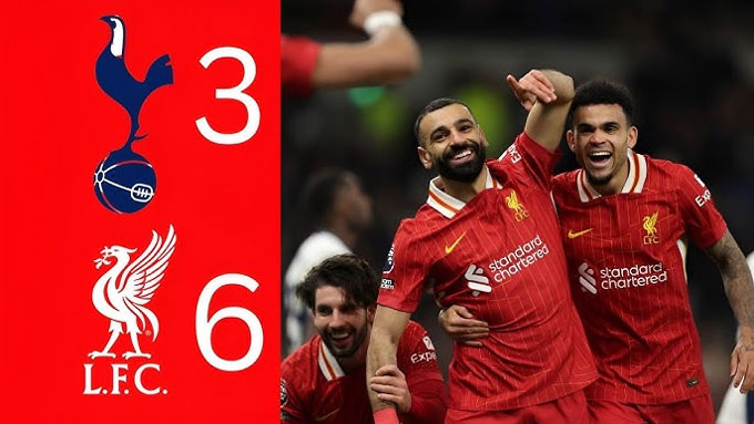 Liverpool vừa có chiến thắng ấn tượng 6-3 trên sân của Tottenham