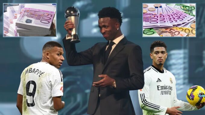 Danh hiệu The Best giúp Vinicius trở thành cầu thủ lĩnh lương cao nhất Real Madrid.