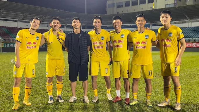 Đông Triều và các đồng đội hồi còn ở HAGL. Ảnh: Minh Trần 