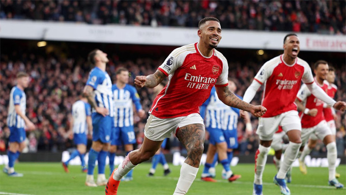 Phong độ cao của Jesus sẽ giúp Arsenal đánh bại Brighton?