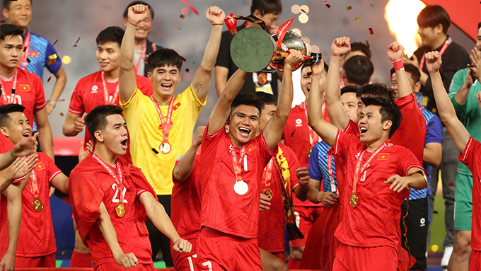 ĐT Việt Nam thắng Thái Lan cả hai lượt trận để vô địch AFF Cup 2024. Ảnh: Đức Cường