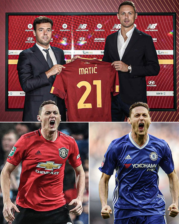 Matic từng khoác áo Chelsea, MU và Roma