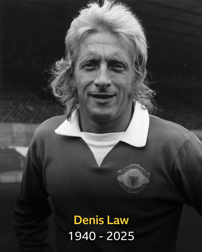 Huyền thoại Denis Law qua đời ở tuổi 84 sau thời gian dài chống trọi với bệnh tật