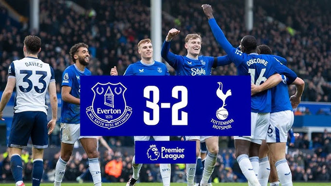 Tottenham nhận thất bại 2-3 trên sân của Everton