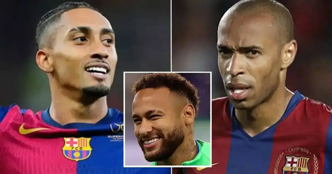 Thống kê của Raphinha ở mùa thứ 3 đang hơn hẳn Henry và chỉ kém Neymar một chút