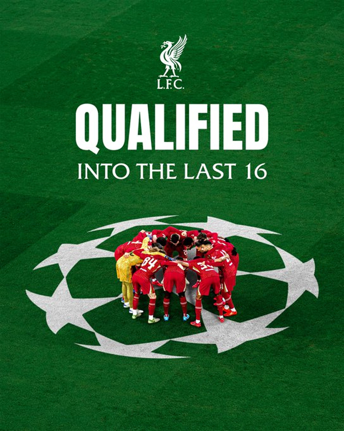 Liverpool chính thức giành quyền vào vòng 1/8 Champions League