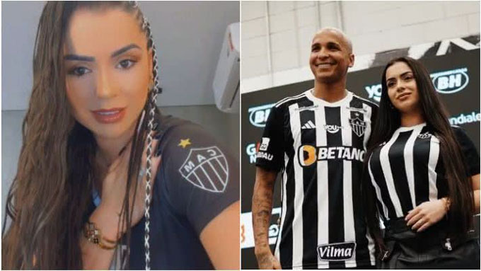 Deyverson và vợ Karina Alexandre 