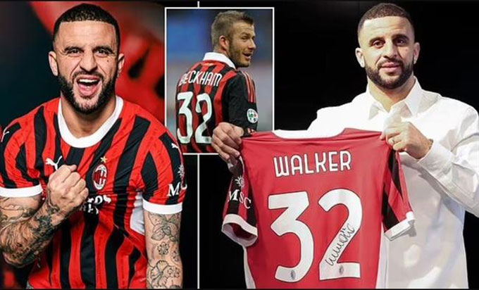 Kyle Walker chọn số 32 tại Milan vì Becks