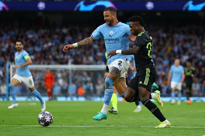 Man City đã không còn Kyle Walker, người từng vô hiệu hóa Vinicius