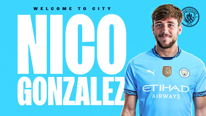 Nico Gonzalez chính thức gia nhập Man City với mức phí 50 triệu bảng