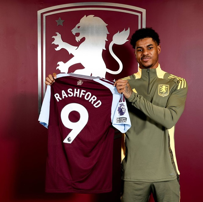 Rashford sẽ khoác áo số 9 tại Aston Villa