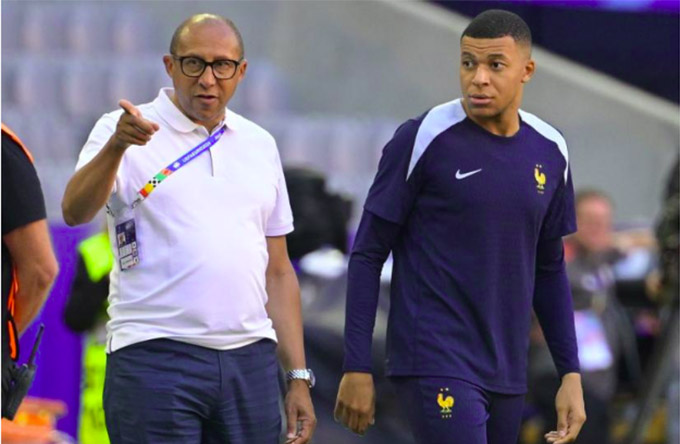 Chủ tịch LĐBĐ Pháp, Philippe Diallo và Kylian Mbappe tại EURO 2024