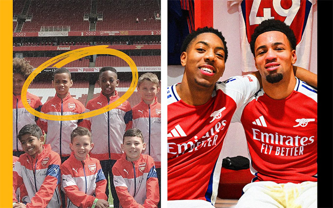 Cả hai cùng "ra mắt" vào trận đấu cuối cùng của mùa 2014/15 ở đội U9 Arsenal