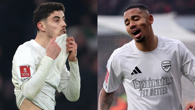 Cả Havertz và Jesus đều không cho thấy sự ổn định