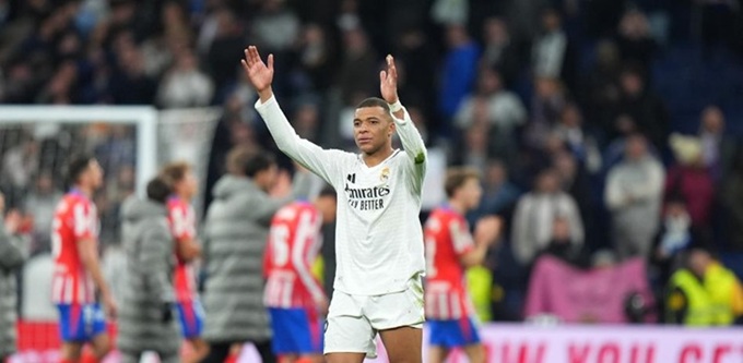 Mbappe tỏa sáng giúp Real Madrid thủ hòa Atletico Madrid 1-1