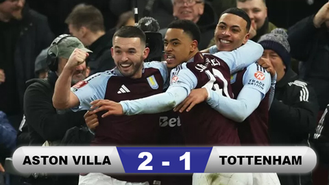 Aston Villa hạ Tottenham 2-1, giành vé vào vòng 5 FA Cup