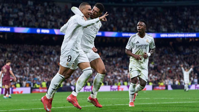 Tam tấu Mbappe - Bellingham - Vinicius thi đấu cực hay ở vòng play-off