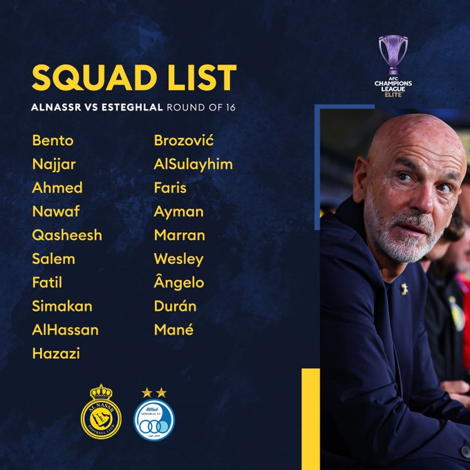 Danh sách cầu thủ Al Nassr tham dự trận lượt đi vòng 1/8 AFC Champions League