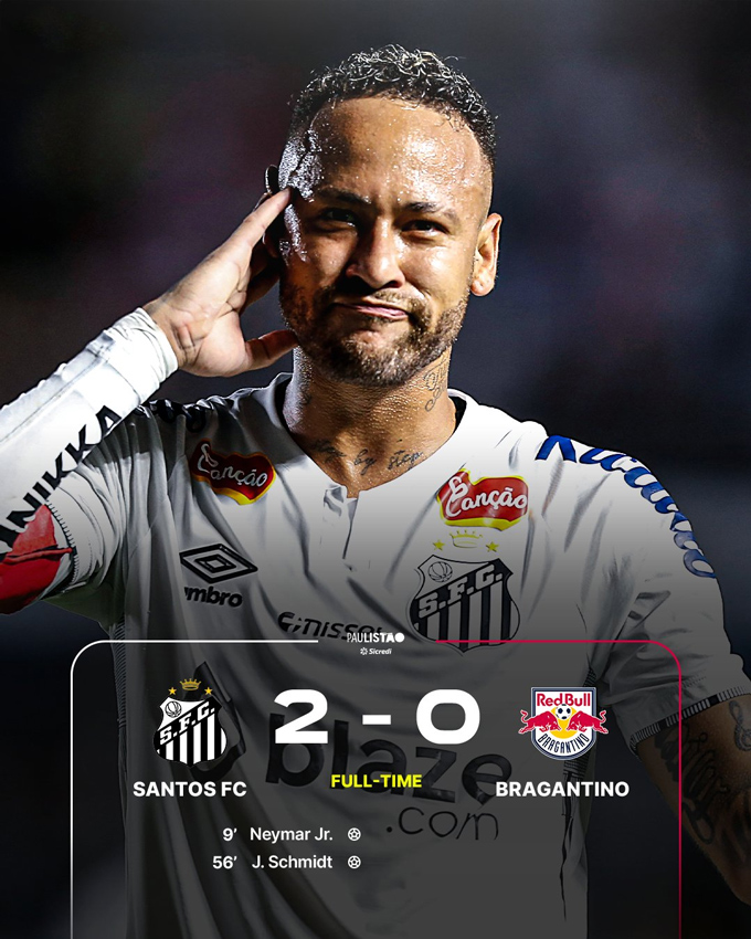 Neymar lập siêu phẩm giúp Santos giành chiến thắng 2-0