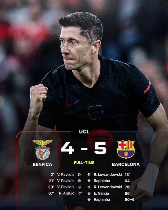 Barca từng thắng Benfica 5-4 ở Champions League mùa này