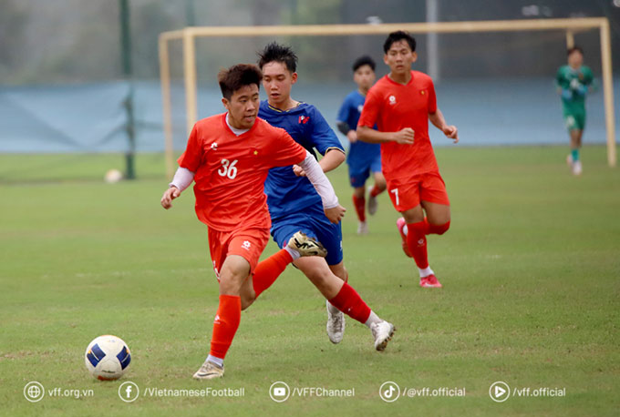 U17 Việt Nam thi đấu giao hữu với PVF - Ảnh: VFF 