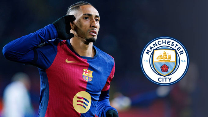 Raphinha tin rằng Man City là đội duy nhất có thể ngăn Barca vô địch Champions League mùa này