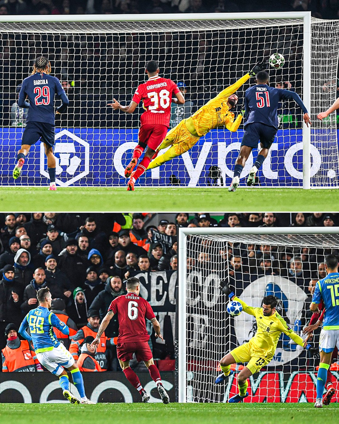 Màn trình diễn của Alisson ở trận gặp PSG gợi nhớ đến trận đấu gặp Napoli năm 2019, năm mà Liverpool vô địch Champions League