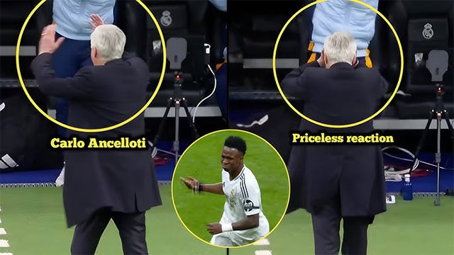 HLV Ancelotti ôm đầu kinh ngạc trước siêu phẩm của Vinicius