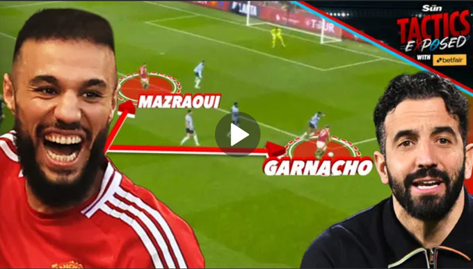 HLV Amorim đã điều chỉnh cách chơi của Mazraoui ở trận đấu với Arsenal