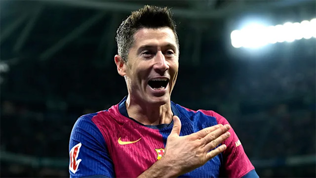 Lewandowski đã ghi tới 34 bàn cho Barca mùa này