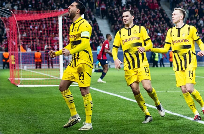 Dortmund đánh bại Lille để vào tứ kết Champions League