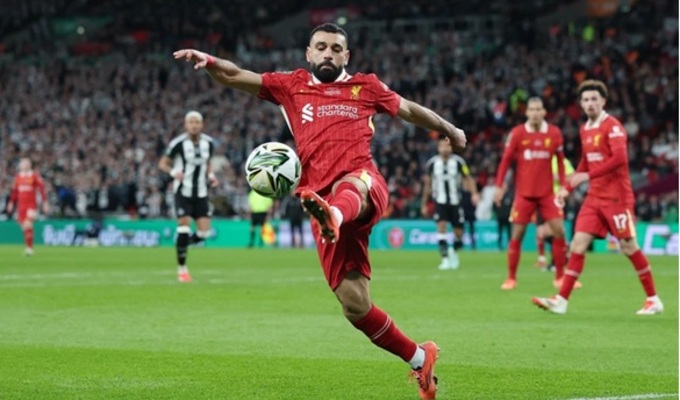 Mohamed Salah không có nổi cú dứt điểm nào trong trận chung kết Cúp Liên đoàn Anh với Newcastle