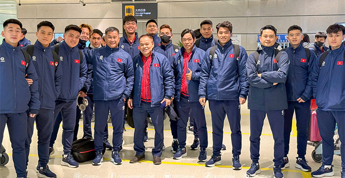 U22 Việt Nam đã có mặt tại Giang Tô Trung Quốc để sẵn sàng bước vào giải CFA Team China 2025 - Ảnh: VFF