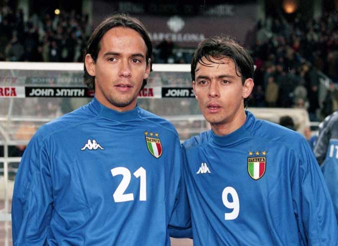 Anh em Inzghi khi cùng khoác áo ĐT Italia