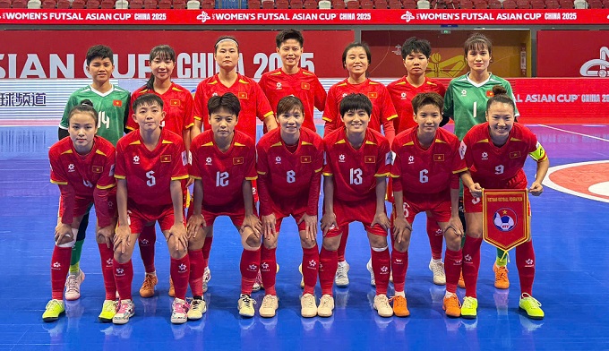 Đội hình của ĐT futsal nữ Việt Nam - Ảnh: Anh Minh 