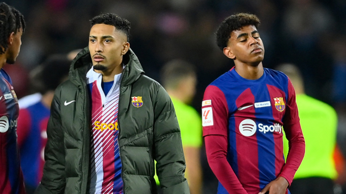 Barca cần người dự phòng cho các cầu thủ chạy cánh Raphinha và Yamal