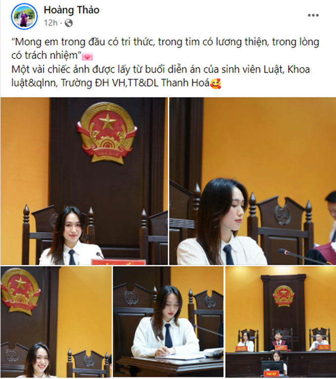 Hoàng Thị Thảo muốn trở thành luật sư (Ảnh: FBNV)