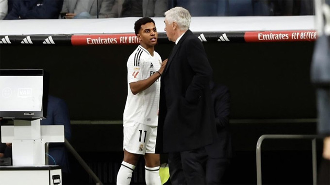 HLV Ancelotti cho biết thể lực chưa đảm bảo để Rodrygo ra sân