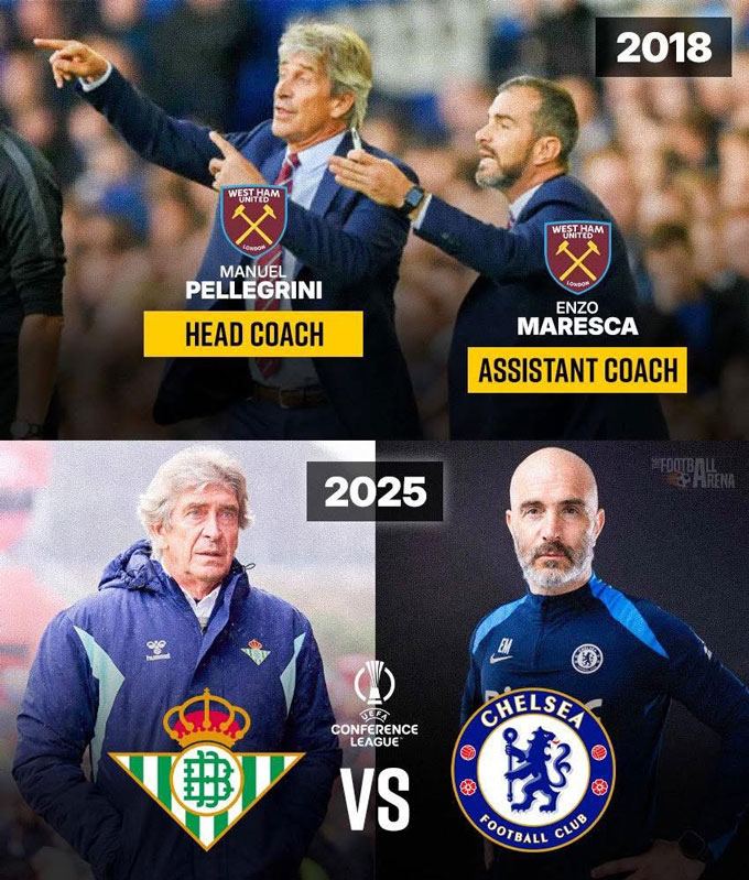 Maresca từng là trợ lý của Pellegrini tại West Ham