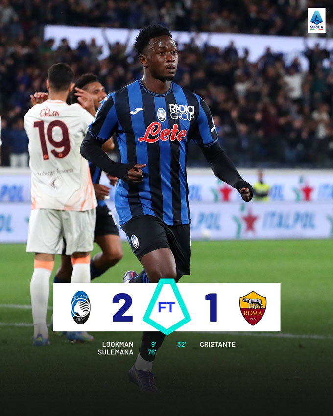 Atalanta giành chiến thắng 2-1, chấm dứt chuỗi 19 trận bất bại của Roma dưới thời Ranieri