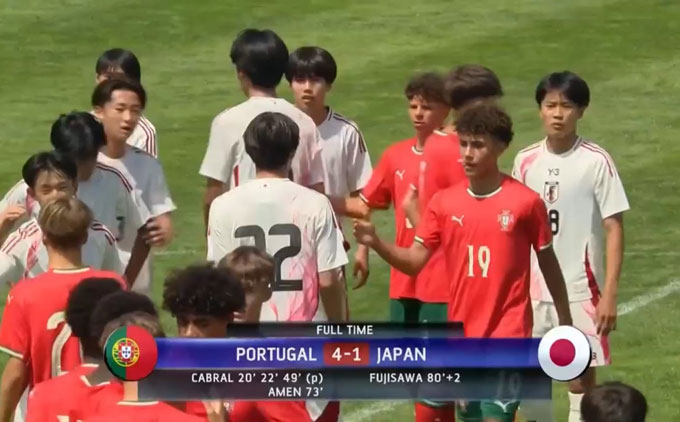 U15 Bồ Đào Nha giành chiến thắng 4-1 nhưng Junior không có đóng góp nào