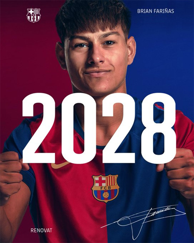Brian Farinas đã gia hạn hợp đồng với Barca đến năm 2028