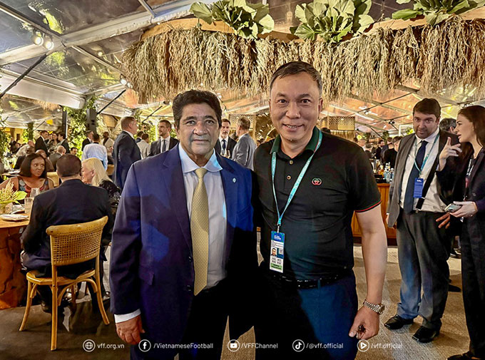 Chủ tịch LĐBĐVN Trần Quốc Tuấn và Chủ tịch LĐBĐ Brazil Ednaldo Rodrigues.