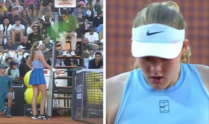 Tay vợt Mirra Andreeva đã bật khóc ở Italian Open