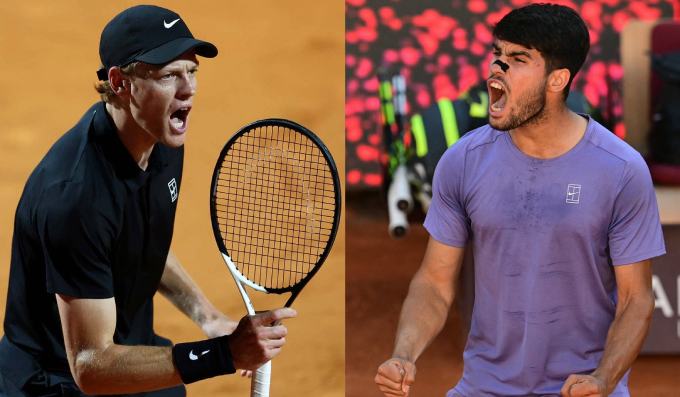 Hấp dẫn chung kết Rome Masters giữa Jannik Sinner và Carlos Alcaraz