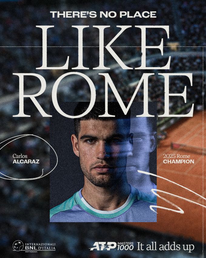 Alcaraz đăng quang Rome Masters 2025