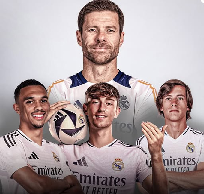 Alonso đã chốt được 3 tân binh ở hè 2025 gồm (trái sang) Alexander-Arnold, Huijsen và Alvaro Carreras