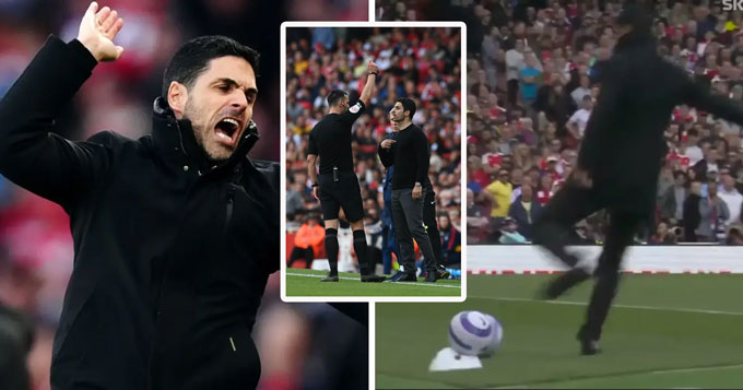 Arteta bị truất quyền chỉ đạo trận cuối gặp Southampton vì hành vi đá bóng đi